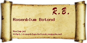 Rosenblum Botond névjegykártya